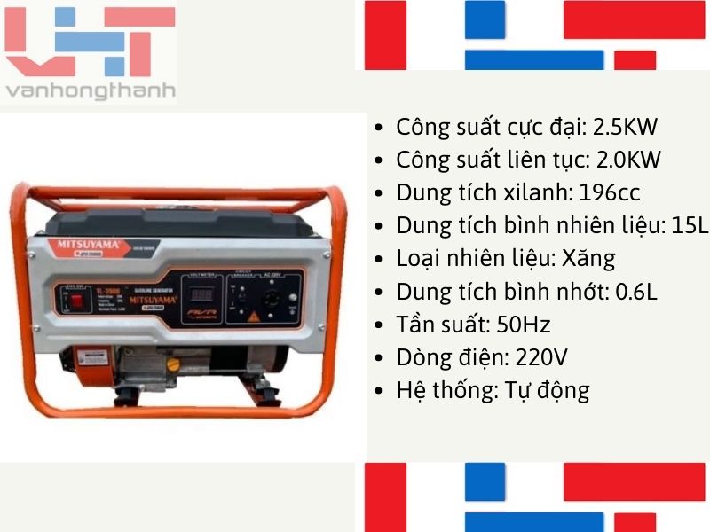 máy phát điện chạy xăng công suất 2kw